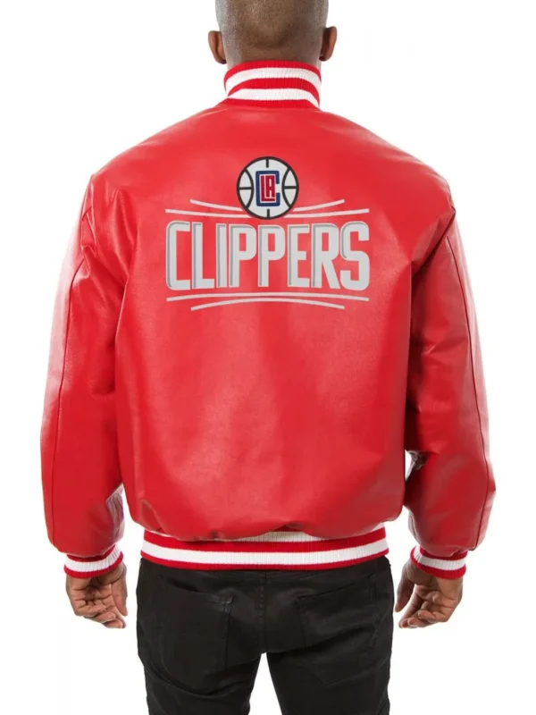 Varsity LA Clippers Red Leather Jacket
