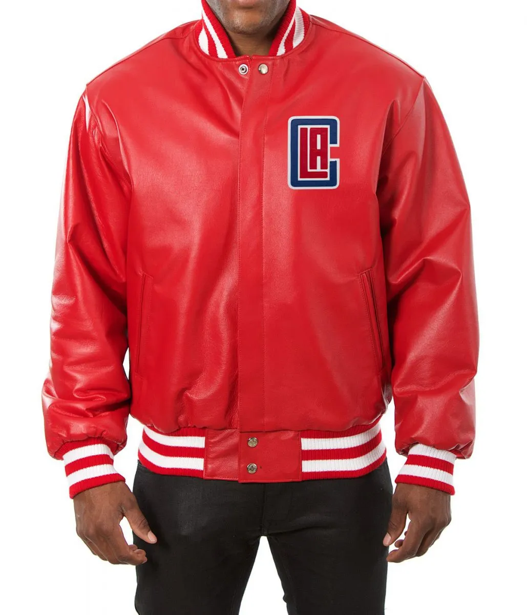 Varsity LA Clippers Red Leather Jacket Varsity LA Clippers Red Leather Jacket