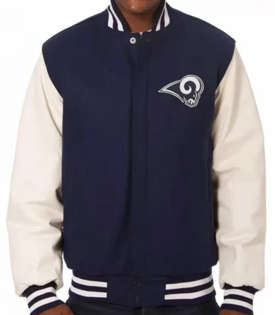 Varsity LA Rams White and Blue Jacket