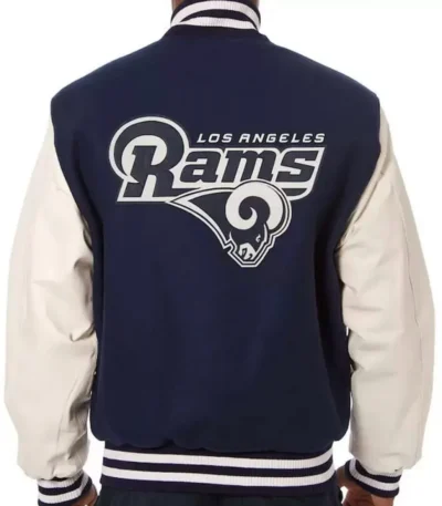 Varsity LA Rams White and Blue Jacket