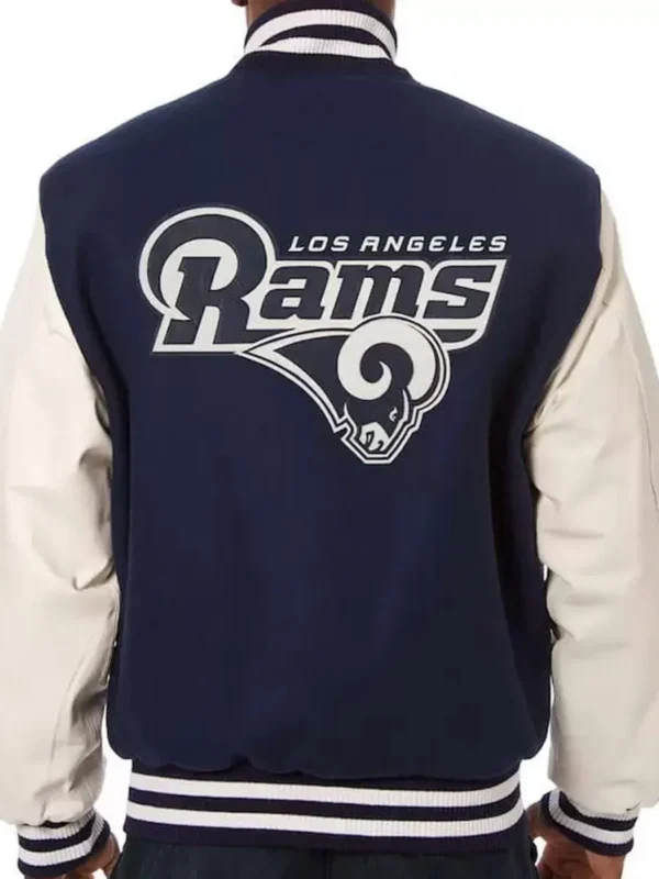 Varsity LA Rams White and Blue Jacket