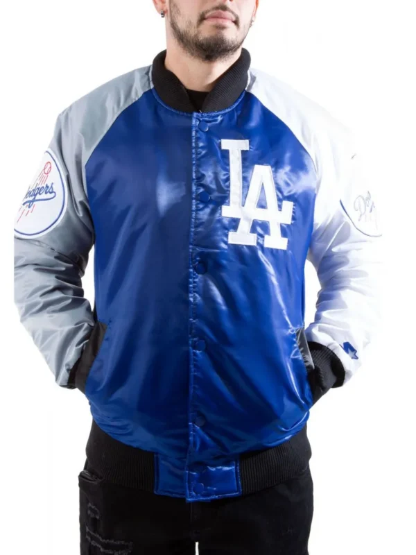Varsity Los Angeles Dodgers Satin Tri-Color Jacket