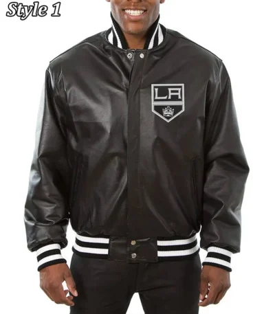 Varsity Los Angeles Kings Black Leather Jacket