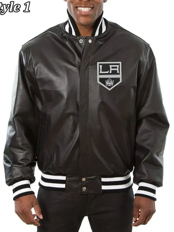 Varsity Los Angeles Kings Black Leather Jacket