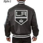 Varsity Los Angeles Kings Black Leather Jacket