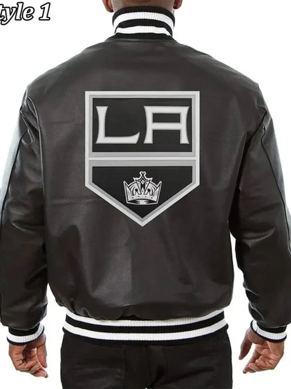 Varsity Los Angeles Kings Black Leather Jacket