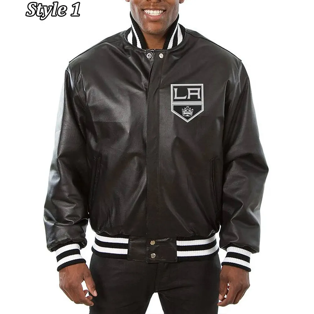 Varsity Los Angeles Kings Black Leather Jacket Varsity Los Angeles Kings Black Leather Jacket