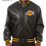 Varsity Los Angeles Lakers Black Leather Jacket