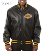 Varsity Los Angeles Lakers Black Leather Jacket