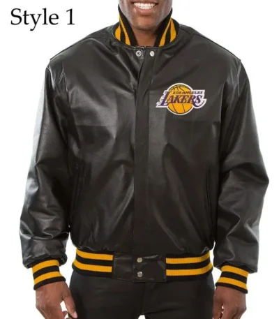 Varsity Los Angeles Lakers Black Leather Jacket