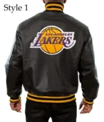 Varsity Los Angeles Lakers Black Leather Jacket