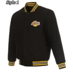 Varsity Los Angeles Lakers Black Wool Jacket
