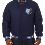 Varsity Memphis Grizzlies Embroidered Navy Blue Wool Jacket