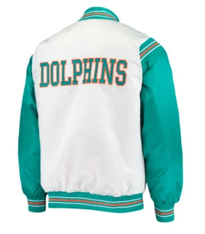 Varsity Miami Dolphins Green and White Starter Jacket
