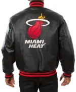 Varsity Miami Heat Black Leather Jacket