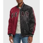 Varsity Miami Heat Red and Black Satin Jacket