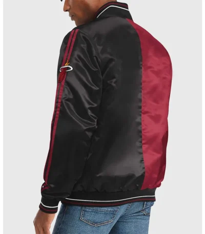 Varsity Miami Heat Red and Black Satin Jacket