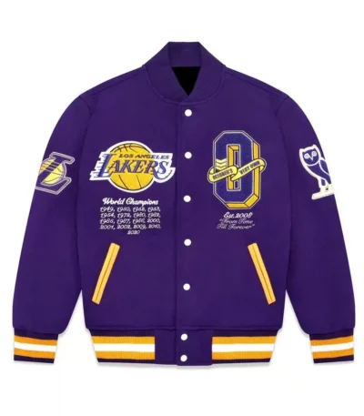 Varsity OVO Los Angeles Lakers Purple Jacket