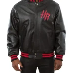 Varsity Rockets Black Leather Jacket