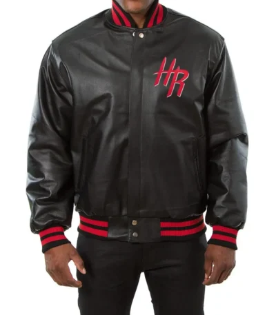 Varsity Rockets Black Leather Jacket