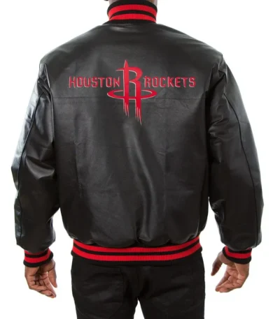 Varsity Rockets Black Leather Jacket