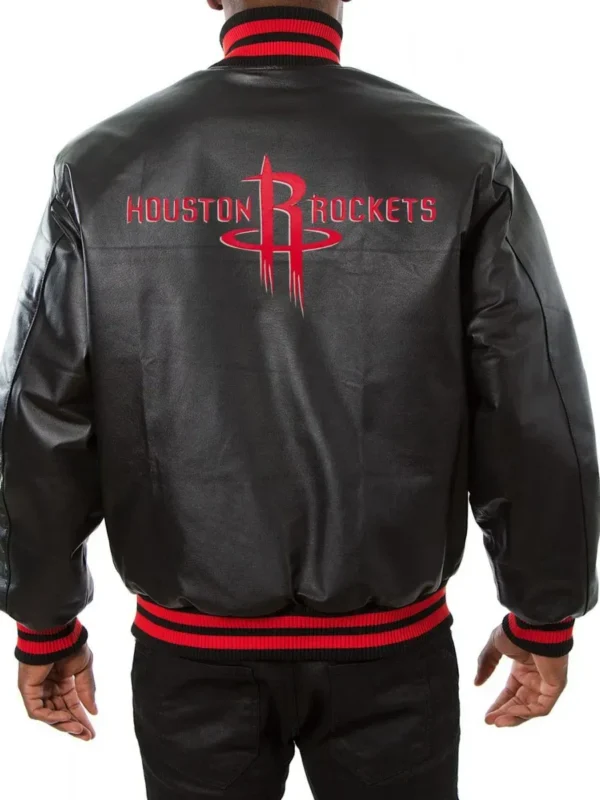 Varsity Rockets Black Leather Jacket