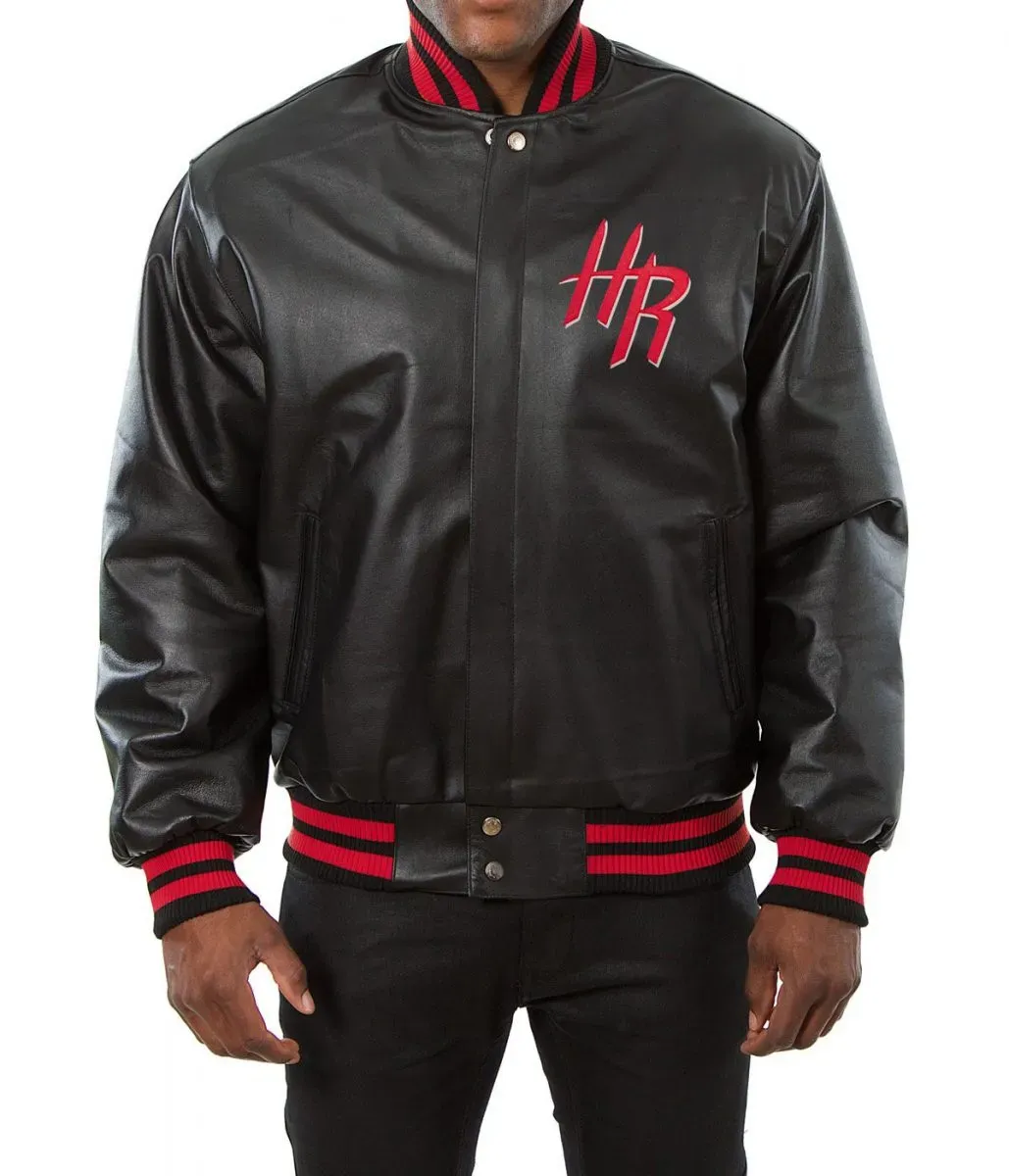 Varsity Rockets Black Leather Jacket Varsity Rockets Black Leather Jacket