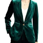 Victoria Pedretti You S02 Ep02 Love Quinn Green Velvet Blazer