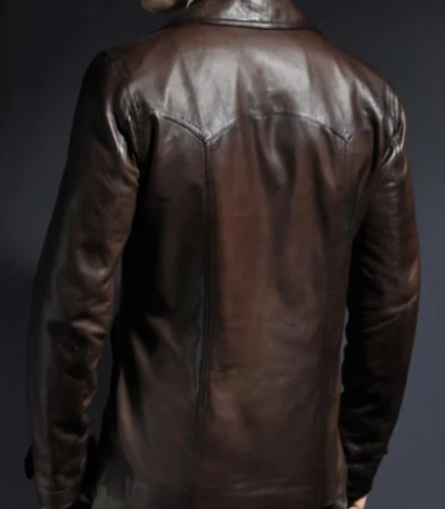 Vintage Brown Leather Blazer Jacket