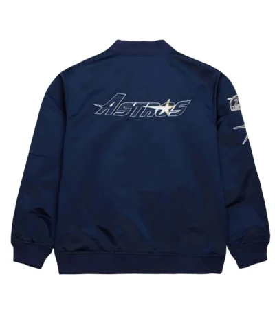 Houston Astros Vintage Logo Navy Lightweight Satin Jacket