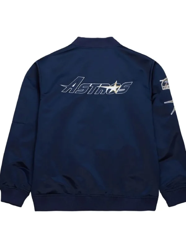 Houston Astros Vintage Logo Navy Lightweight Satin Jacket
