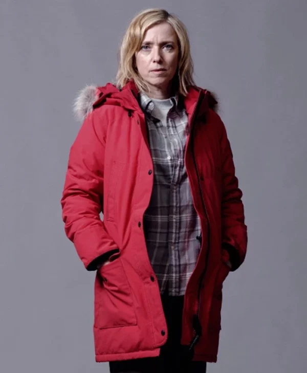 War of The Worlds Catherine Durand Red Parka Coat