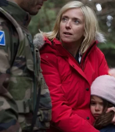War of The Worlds Catherine Durand Red Parka Coat