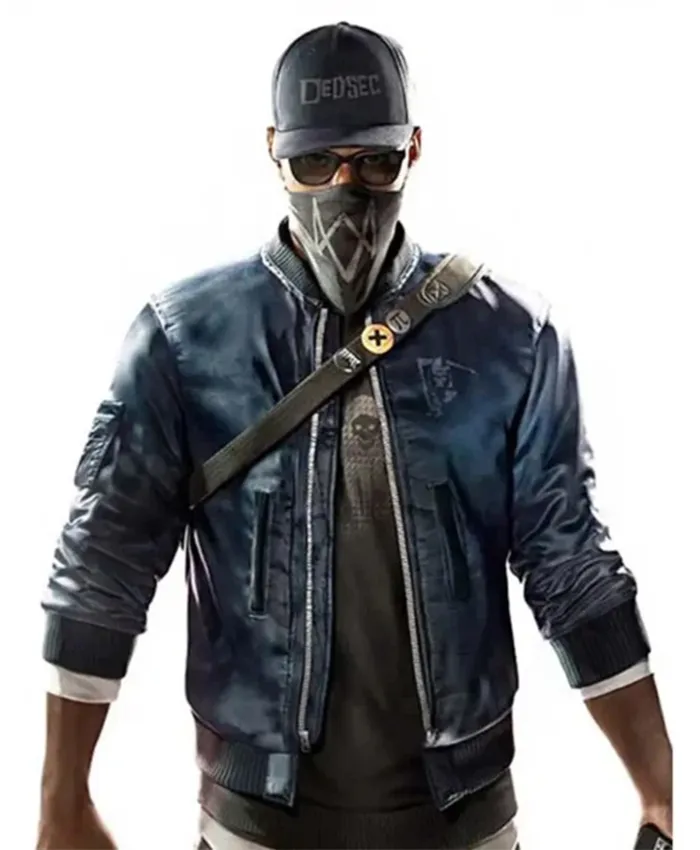 Watch Dogs 2 Marcus Holloway Blue Bomber Jacket Watch Dogs 2 Marcus Holloway Blue Bomber Jacket