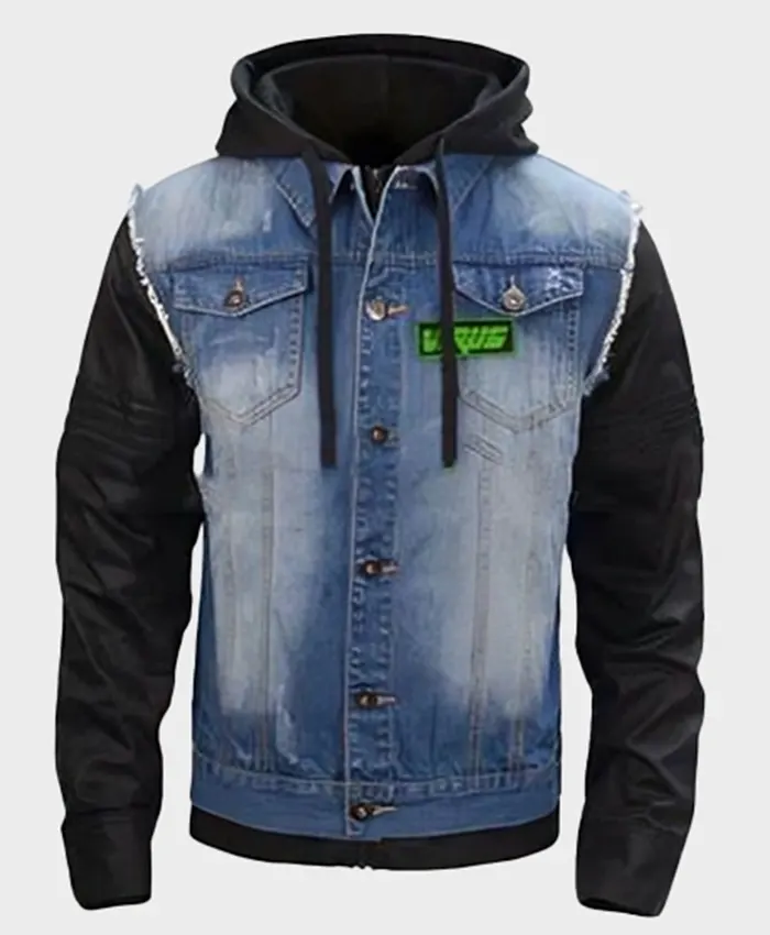 Watch Dogs Game T Bone Grady Denim Jacket With Hood Watch Dogs Game T Bone Grady Denim Jacket With Hood