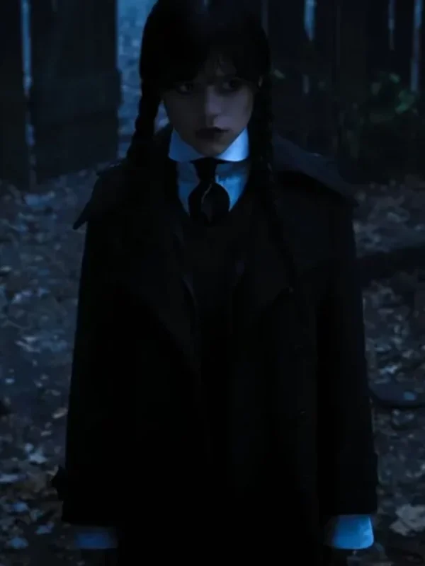 Wednesday 2022 Addams Black Trench Coat