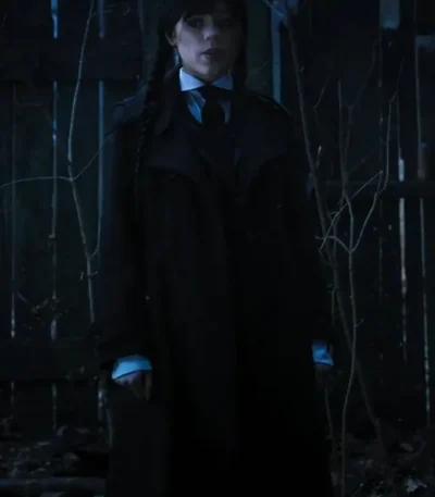 Wednesday 2022 Addams Black Trench Coat