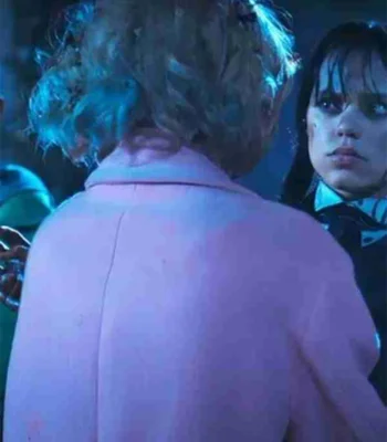 Wednesday 2022 Emma Myers Pink Coat