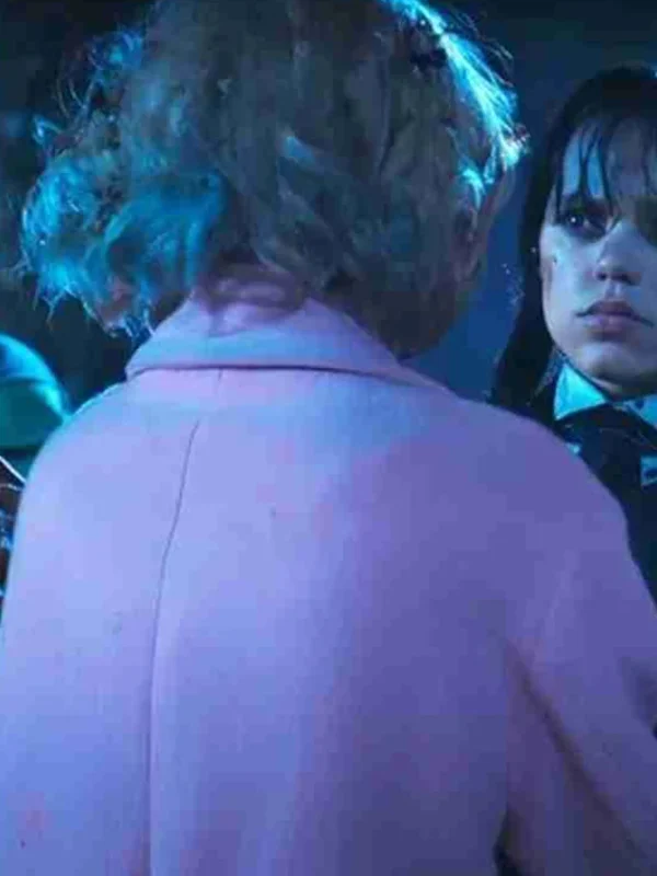 Wednesday 2022 Emma Myers Pink Coat