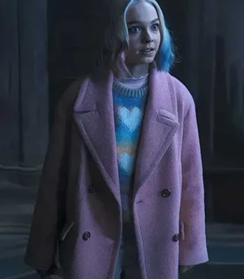 Wednesday 2022 Emma Myers Pink Coat