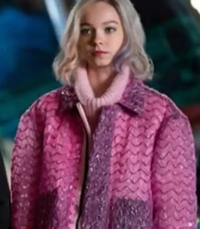 Wednesday 2022 Enid Sinclair Pink Bubble Wrap Jacket
