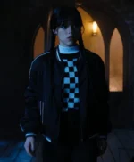 Wednesday 2022 Jenna Ortega Black Bomber Jacket