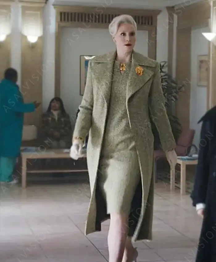 Wednesday 2022 Larissa Weems Green Coat Wednesday 2022 Larissa Weems Green Coat