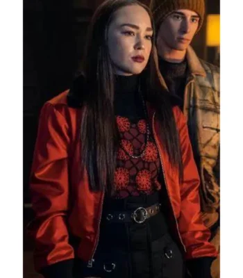 Wednesday 2022 Yoko Tanaka Red Bomber Jacket