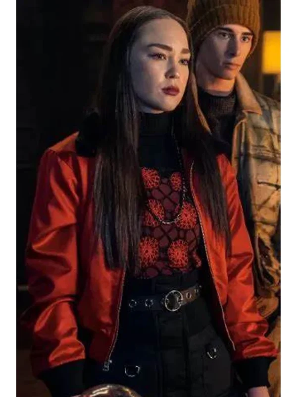 Wednesday 2022 Yoko Tanaka Red Bomber Jacket