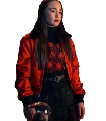 Wednesday 2022 Yoko Tanaka Red Bomber Jacket