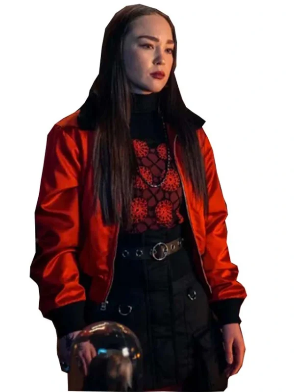 Wednesday 2022 Yoko Tanaka Red Bomber Jacket