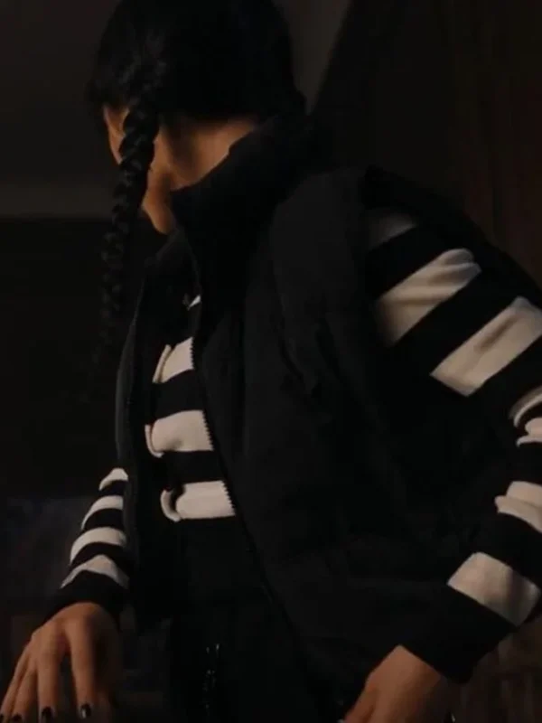 Wednesday Addams Black Puffer Vest