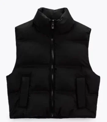 Wednesday Addams Black Puffer Vest
