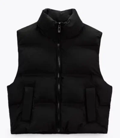 Wednesday Addams Black Puffer Vest